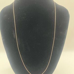 10k Rose Gold over .925 Silver Necklace 18” .8mm 1 gram